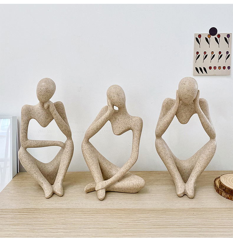 Nordic Art Abstract Thinker Statue Modern European Style Resin Handmade Craft Office Home Desktop Decoration Sculpture Ornaments Nordic Art Abstract Thinker Statue Modern European Style Resin Handmade Craft Office Home Desktop Decoration Sculpture Ornaments