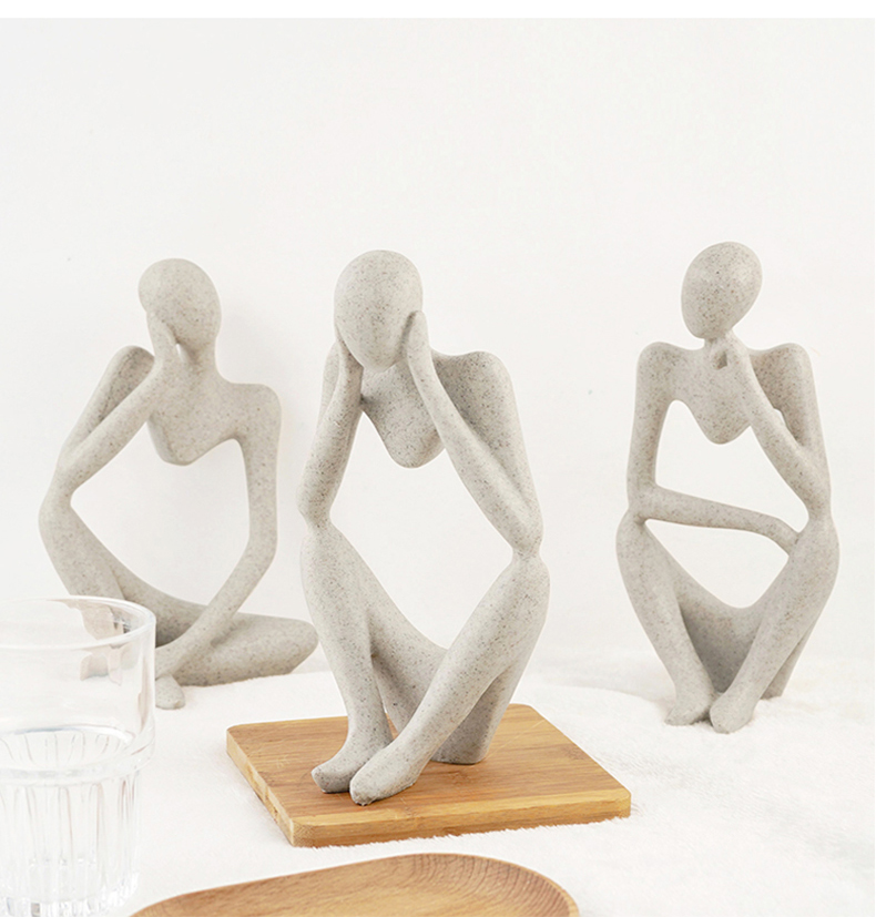 Nordic Art Abstract Thinker Statue Modern European Style Resin Handmade Craft Office Home Desktop Decoration Sculpture Ornaments Nordic Art Abstract Thinker Statue Modern European Style Resin Handmade Craft Office Home Desktop Decoration Sculpture Ornaments
