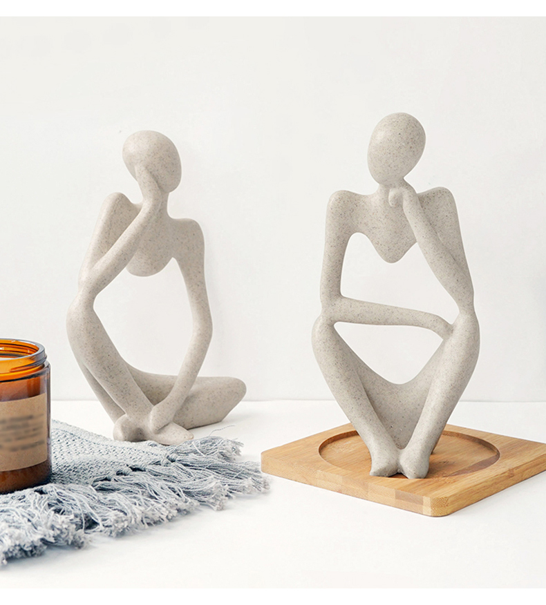 Nordic Art Abstract Thinker Statue Modern European Style Resin Handmade Craft Office Home Desktop Decoration Sculpture Ornaments Nordic Art Abstract Thinker Statue Modern European Style Resin Handmade Craft Office Home Desktop Decoration Sculpture Ornaments