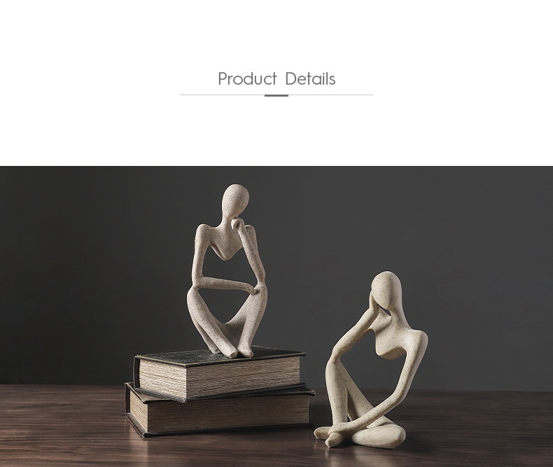 Vilead Nordic Abstracte Denker Standbeeld Hars Beeldje Office Home Decoratie Desktop Decor Handgemaakte Ambachten Sculptuur Moderne Kunst