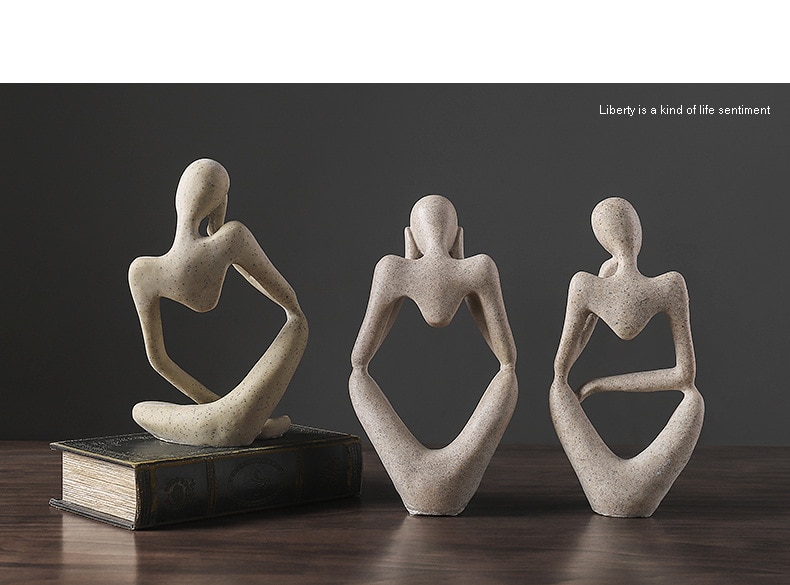 Vilead Nordic Abstracte Denker Standbeeld Hars Beeldje Office Home Decoratie Desktop Decor Handgemaakte Ambachten Sculptuur Moderne Kunst