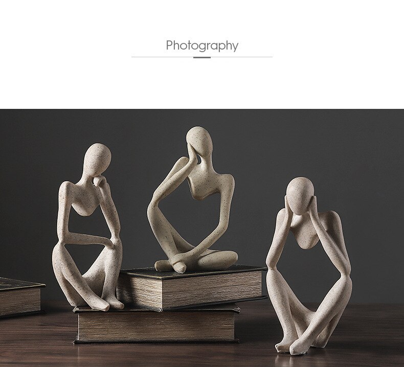 Vilead Nordic Abstracte Denker Standbeeld Hars Beeldje Office Home Decoratie Desktop Decor Handgemaakte Ambachten Sculptuur Moderne Kunst