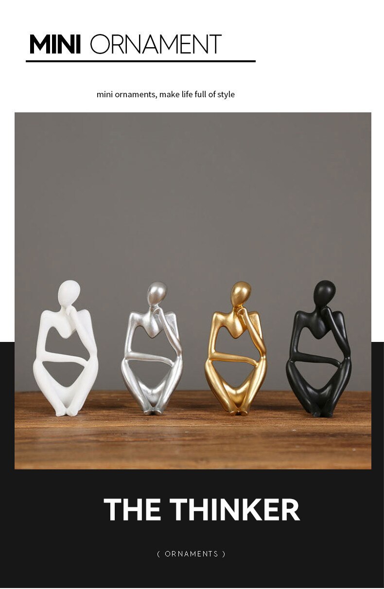 De Denker Abstracte Beelden Sculpturen Yoga Beeldje Nordic Woonkamer Home Decor Decoratie Maison Accessoires Bureau Ornamenten