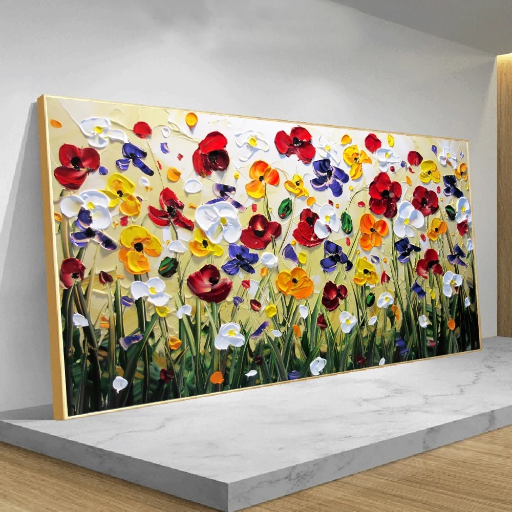 Nordic Art Abstracte Bloemen Olieverfschilderij Wall Art Posters En Prints Muur Foto 'S Voor Woonkamer Thuis Cuadros decor
