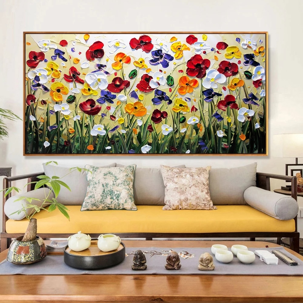 Nordic Art Abstracte Bloemen Olieverfschilderij Wall Art Posters En Prints Muur Foto 'S Voor Woonkamer Thuis Cuadros decor