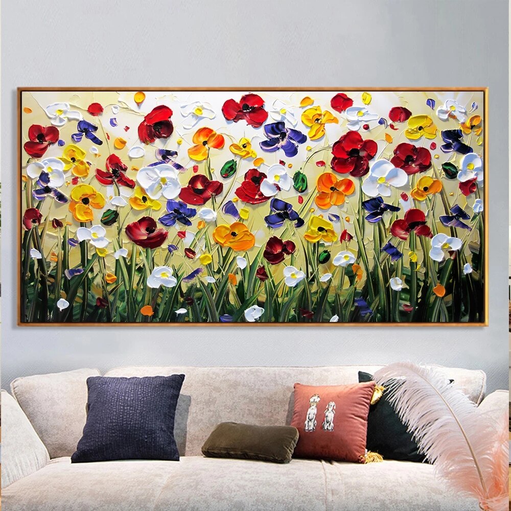 Nordic Art Abstracte Bloemen Olieverfschilderij Wall Art Posters En Prints Muur Foto 'S Voor Woonkamer Thuis Cuadros decor
