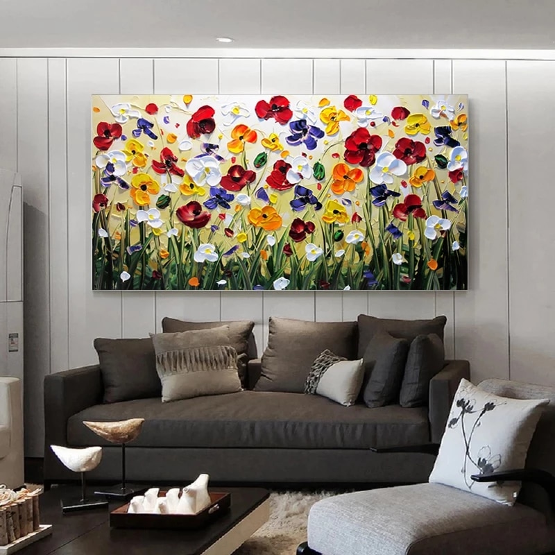Nordic Art Abstracte Bloemen Olieverfschilderij Wall Art Posters En Prints Muur Foto 'S Voor Woonkamer Thuis Cuadros decor