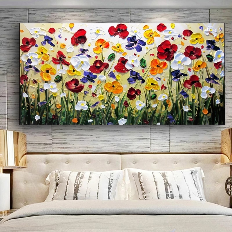 Nordic Art Abstracte Bloemen Olieverfschilderij Wall Art Posters En Prints Muur Foto 'S Voor Woonkamer Thuis Cuadros decor