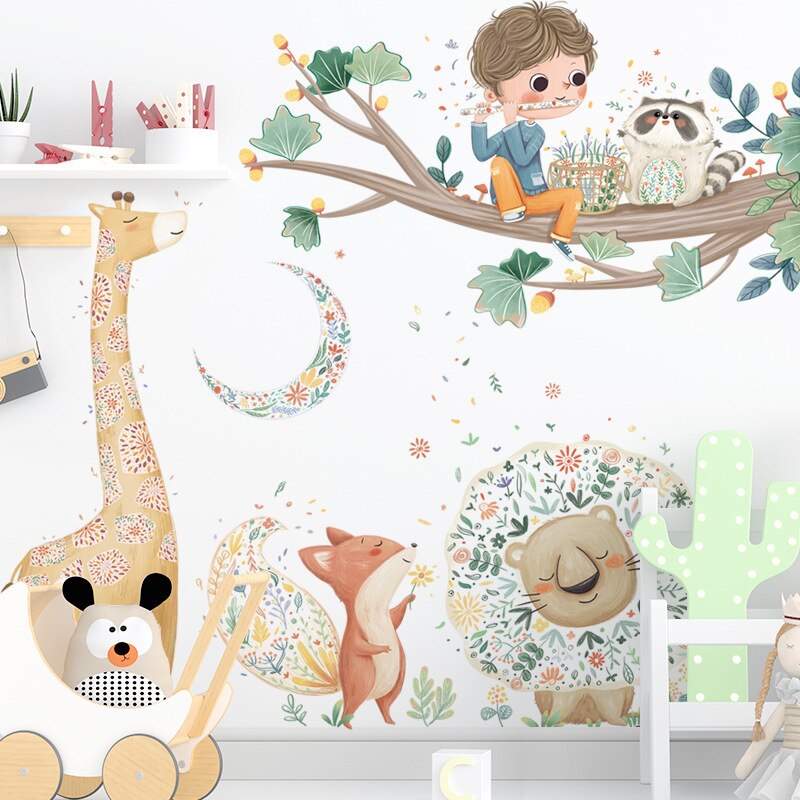 Grote Jungle Dieren Muurstickers Voor Kinderen Kamers Jongens Kamer Slaapkamer Decoratie Bos Wallpaper Posters Vinyl Nordic Home Decor Grote Jungle Dieren Muurstickers Voor Kinderen Kamers Jongens Kamer Slaapkamer Decoratie Bos Wallpaper Posters Vinyl Nordic Home Decor