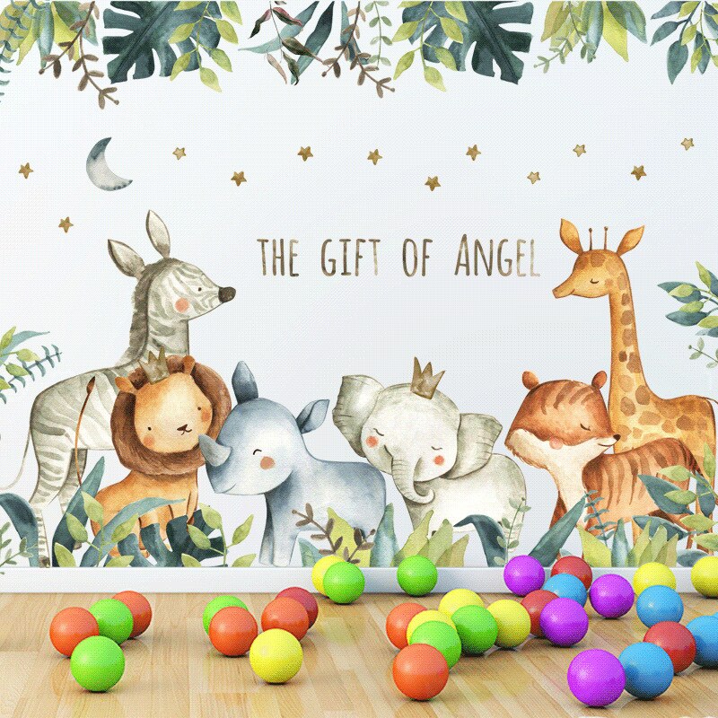 Grote Jungle Dieren Muurstickers Voor Kinderen Kamers Jongens Kamer Slaapkamer Decoratie Bos Wallpaper Posters Vinyl Nordic Home Decor Grote Jungle Dieren Muurstickers Voor Kinderen Kamers Jongens Kamer Slaapkamer Decoratie Bos Wallpaper Posters Vinyl Nordic Home Decor