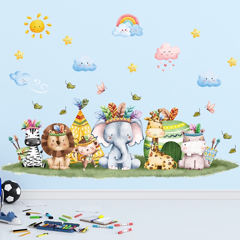 Grote Jungle Dieren Muurstickers Voor Kinderen Kamers Jongens Kamer Slaapkamer Decoratie Bos Wallpaper Posters Vinyl Nordic Home Decor Grote Jungle Dieren Muurstickers Voor Kinderen Kamers Jongens Kamer Slaapkamer Decoratie Bos Wallpaper Posters Vinyl Nordic Home Decor