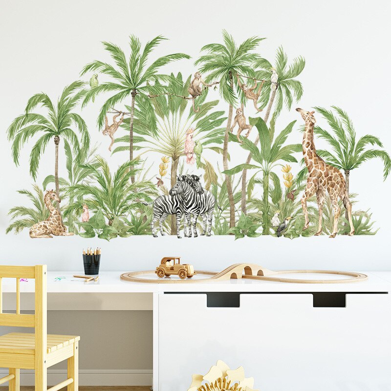 Grote Jungle Dieren Muurstickers Voor Kinderen Kamers Jongens Kamer Slaapkamer Decoratie Bos Wallpaper Posters Vinyl Nordic Home Decor Grote Jungle Dieren Muurstickers Voor Kinderen Kamers Jongens Kamer Slaapkamer Decoratie Bos Wallpaper Posters Vinyl Nordic Home Decor