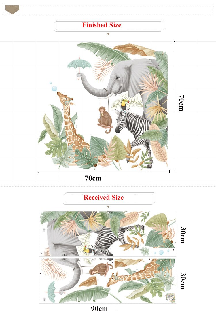 Grote Jungle Dieren Muurstickers Voor Kinderen Kamers Jongens Kamer Slaapkamer Decoratie Bos Wallpaper Posters Vinyl Nordic Home Decor Grote Jungle Dieren Muurstickers Voor Kinderen Kamers Jongens Kamer Slaapkamer Decoratie Bos Wallpaper Posters Vinyl Nordic Home Decor