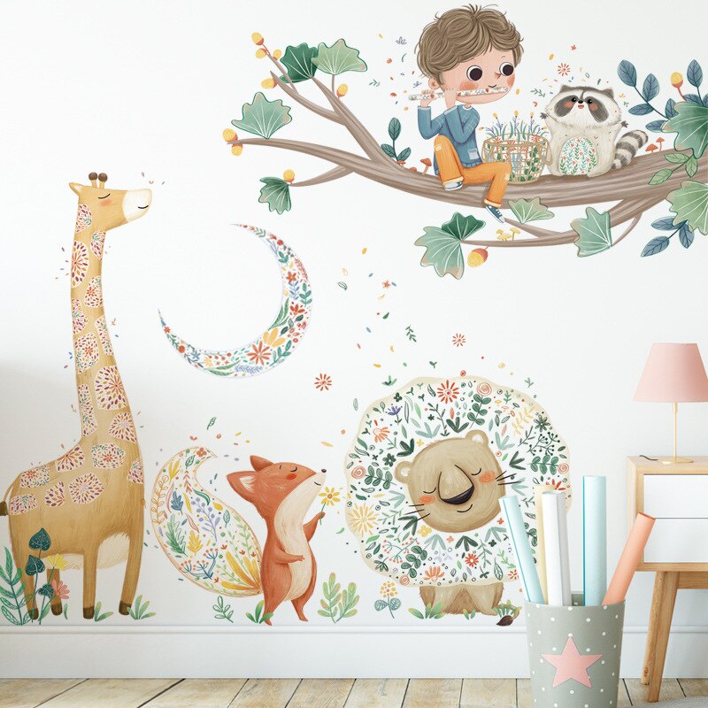 Grote Jungle Dieren Muurstickers Voor Kinderen Kamers Jongens Kamer Slaapkamer Decoratie Bos Wallpaper Posters Vinyl Nordic Home Decor Grote Jungle Dieren Muurstickers Voor Kinderen Kamers Jongens Kamer Slaapkamer Decoratie Bos Wallpaper Posters Vinyl Nordic Home Decor