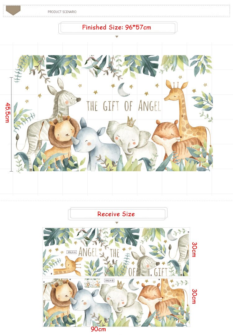 Grote Jungle Dieren Muurstickers Voor Kinderen Kamers Jongens Kamer Slaapkamer Decoratie Bos Wallpaper Posters Vinyl Nordic Home Decor Grote Jungle Dieren Muurstickers Voor Kinderen Kamers Jongens Kamer Slaapkamer Decoratie Bos Wallpaper Posters Vinyl Nordic Home Decor