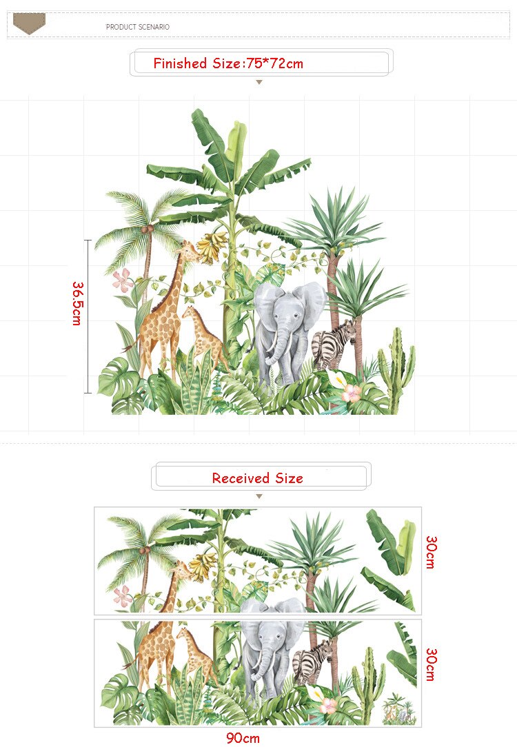 Grote Jungle Dieren Muurstickers Voor Kinderen Kamers Jongens Kamer Slaapkamer Decoratie Bos Wallpaper Posters Vinyl Nordic Home Decor Grote Jungle Dieren Muurstickers Voor Kinderen Kamers Jongens Kamer Slaapkamer Decoratie Bos Wallpaper Posters Vinyl Nordic Home Decor