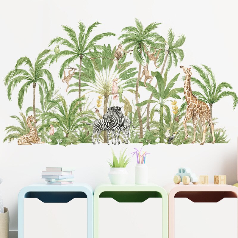 Grote Jungle Dieren Muurstickers Voor Kinderen Kamers Jongens Kamer Slaapkamer Decoratie Bos Wallpaper Posters Vinyl Nordic Home Decor Grote Jungle Dieren Muurstickers Voor Kinderen Kamers Jongens Kamer Slaapkamer Decoratie Bos Wallpaper Posters Vinyl Nordic Home Decor