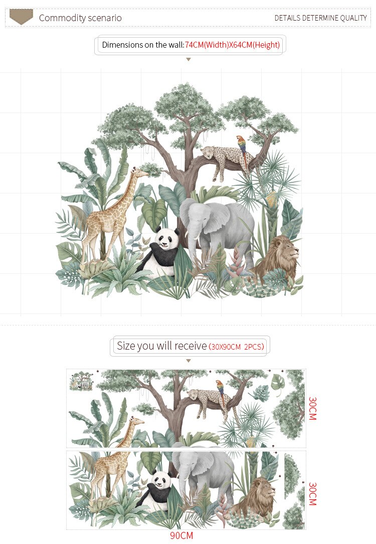 Grote Jungle Dieren Muurstickers Voor Kinderen Kamers Jongens Kamer Slaapkamer Decoratie Bos Wallpaper Posters Vinyl Nordic Home Decor Grote Jungle Dieren Muurstickers Voor Kinderen Kamers Jongens Kamer Slaapkamer Decoratie Bos Wallpaper Posters Vinyl Nordic Home Decor