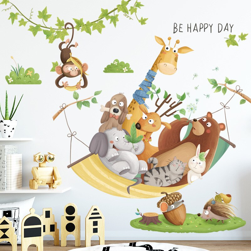 Grote Jungle Dieren Muurstickers Voor Kinderen Kamers Jongens Kamer Slaapkamer Decoratie Bos Wallpaper Posters Vinyl Nordic Home Decor Grote Jungle Dieren Muurstickers Voor Kinderen Kamers Jongens Kamer Slaapkamer Decoratie Bos Wallpaper Posters Vinyl Nordic Home Decor