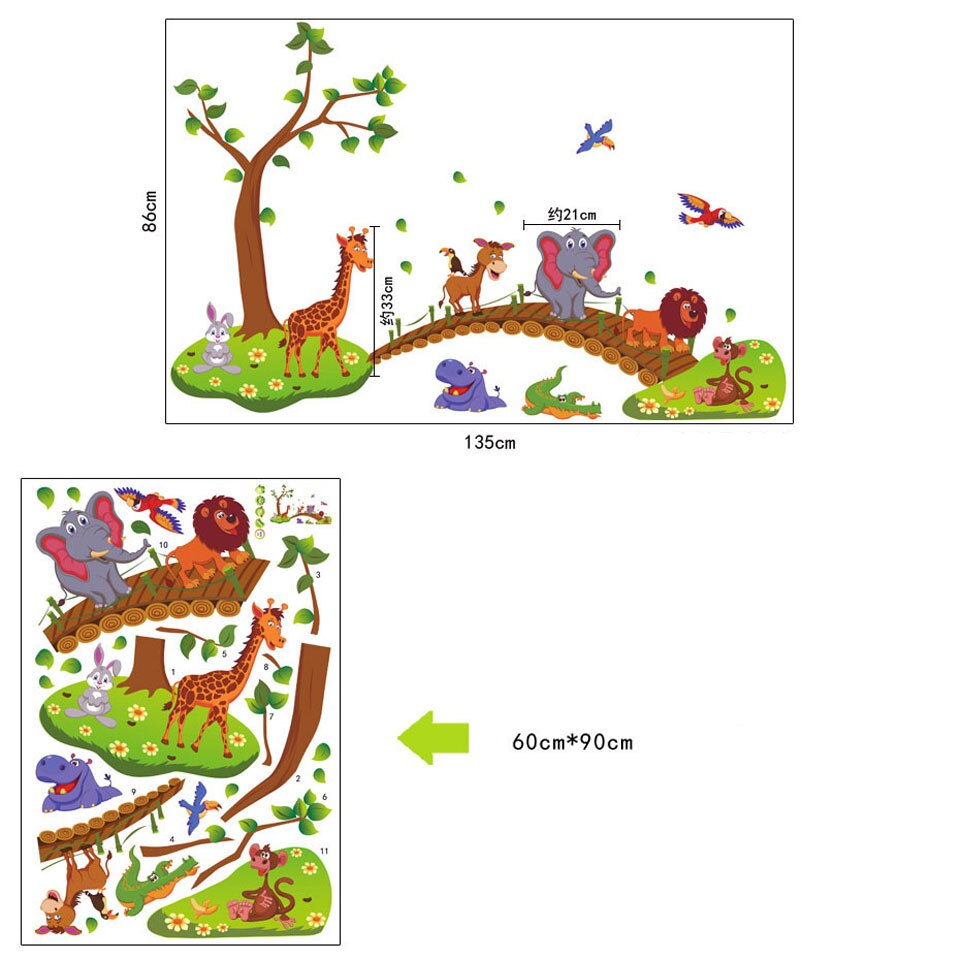 Grote Jungle Dieren Muurstickers Voor Kinderen Kamers Jongens Kamer Slaapkamer Decoratie Bos Wallpaper Posters Vinyl Nordic Home Decor Grote Jungle Dieren Muurstickers Voor Kinderen Kamers Jongens Kamer Slaapkamer Decoratie Bos Wallpaper Posters Vinyl Nordic Home Decor