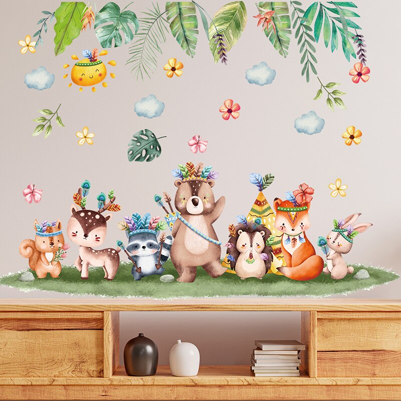 Grote Jungle Dieren Muurstickers Voor Kinderen Kamers Jongens Kamer Slaapkamer Decoratie Bos Wallpaper Posters Vinyl Nordic Home Decor Grote Jungle Dieren Muurstickers Voor Kinderen Kamers Jongens Kamer Slaapkamer Decoratie Bos Wallpaper Posters Vinyl Nordic Home Decor