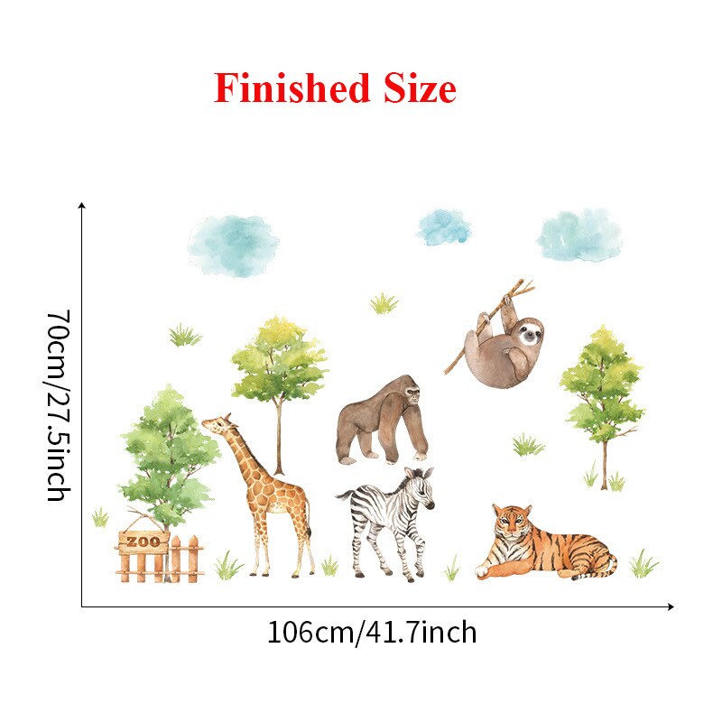 Grote Jungle Dieren Muurstickers Voor Kinderen Kamers Jongens Kamer Slaapkamer Decoratie Bos Wallpaper Posters Vinyl Nordic Home Decor Grote Jungle Dieren Muurstickers Voor Kinderen Kamers Jongens Kamer Slaapkamer Decoratie Bos Wallpaper Posters Vinyl Nordic Home Decor