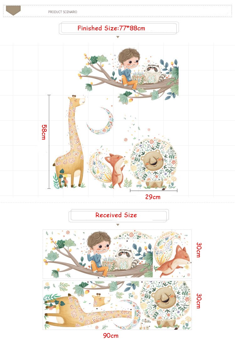 Grote Jungle Dieren Muurstickers Voor Kinderen Kamers Jongens Kamer Slaapkamer Decoratie Bos Wallpaper Posters Vinyl Nordic Home Decor Grote Jungle Dieren Muurstickers Voor Kinderen Kamers Jongens Kamer Slaapkamer Decoratie Bos Wallpaper Posters Vinyl Nordic Home Decor