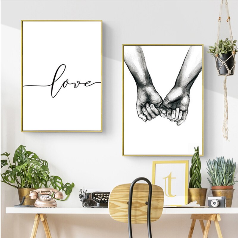 Zwart En Wit Liefde Holding Handen Canvas Schilderij Wall Art Pictures Nordic Posters En Prints Woonkamer Gang Home Decor Zwart En Wit Liefde Holding Handen Canvas Schilderij Wall Art Pictures Nordic Posters En Prints Woonkamer Gang Home Decor