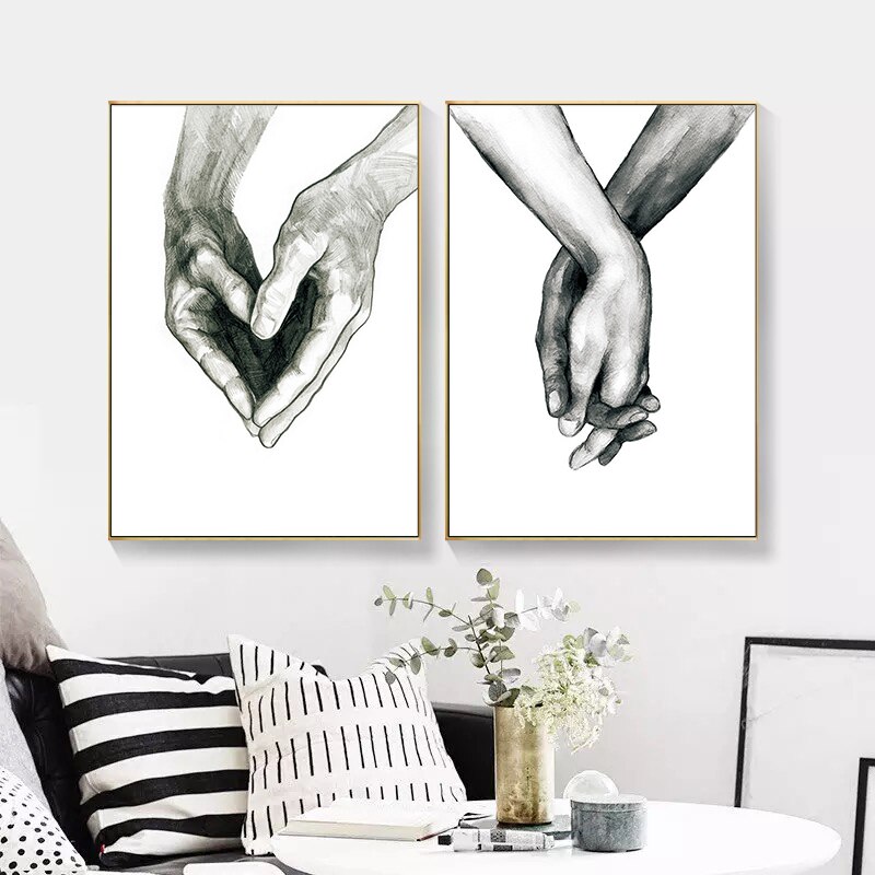 Zwart En Wit Liefde Holding Handen Canvas Schilderij Wall Art Pictures Nordic Posters En Prints Woonkamer Gang Home Decor Zwart En Wit Liefde Holding Handen Canvas Schilderij Wall Art Pictures Nordic Posters En Prints Woonkamer Gang Home Decor