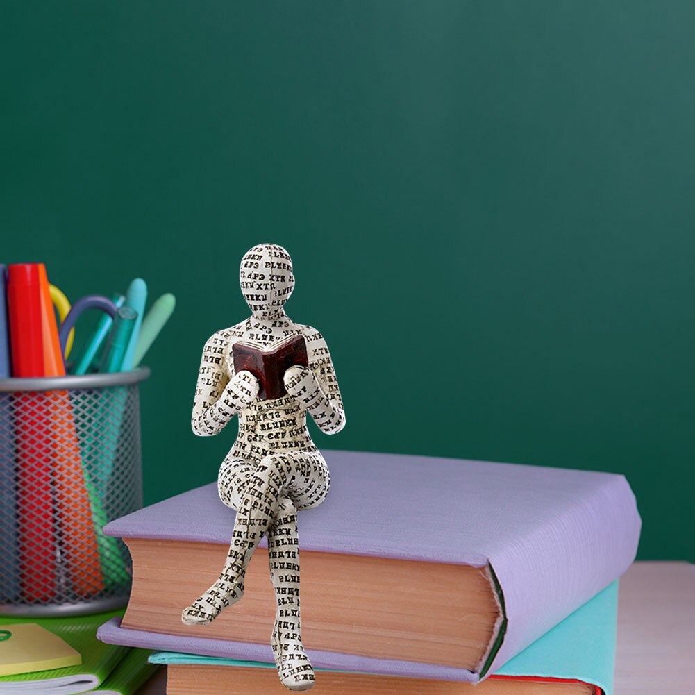 Nordic Moderne Leeslamp Vrouw Standbeeld Hars Abstracte Denker Desktop Sculpturen Thuis Slaapkamer Beeldje Ornamenten Decoratie