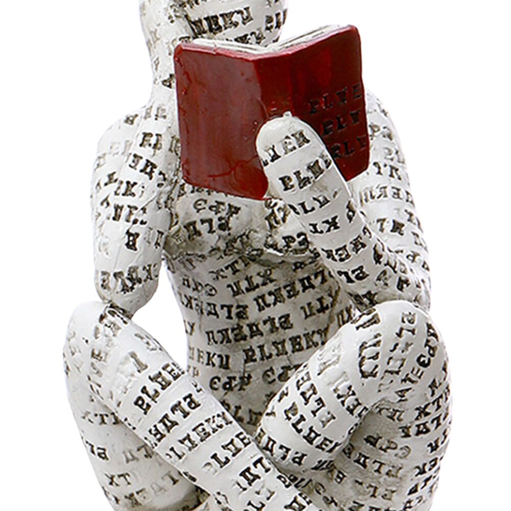 Nordic Moderne Leeslamp Vrouw Standbeeld Hars Abstracte Denker Desktop Sculpturen Thuis Slaapkamer Beeldje Ornamenten Decoratie