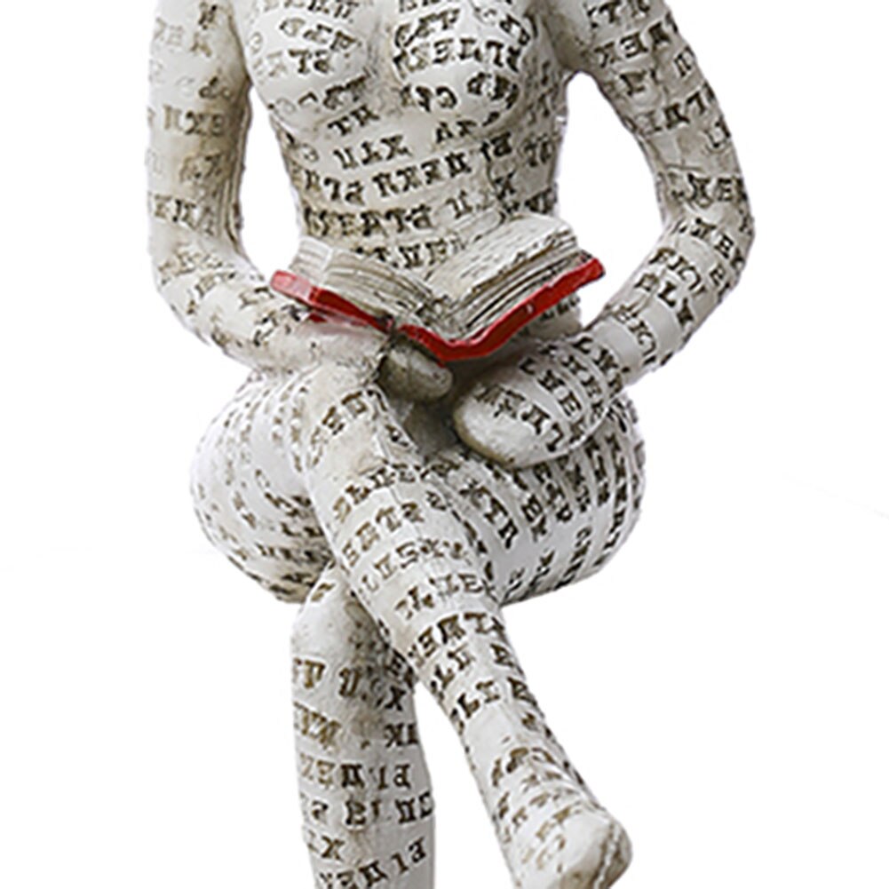 Nordic Moderne Leeslamp Vrouw Standbeeld Hars Abstracte Denker Desktop Sculpturen Thuis Slaapkamer Beeldje Ornamenten Decoratie