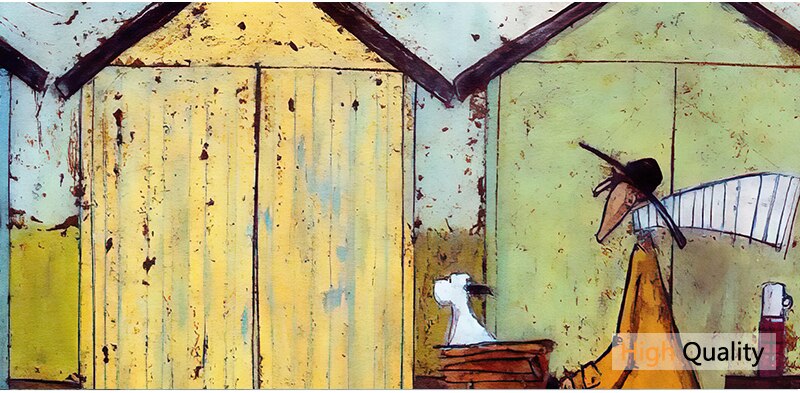 Vintage Nordic Abstract Landschap Liefde Honden Pet Canvas Wall Schilderijen Posters En Prints Foto Woonkamer Home Decor