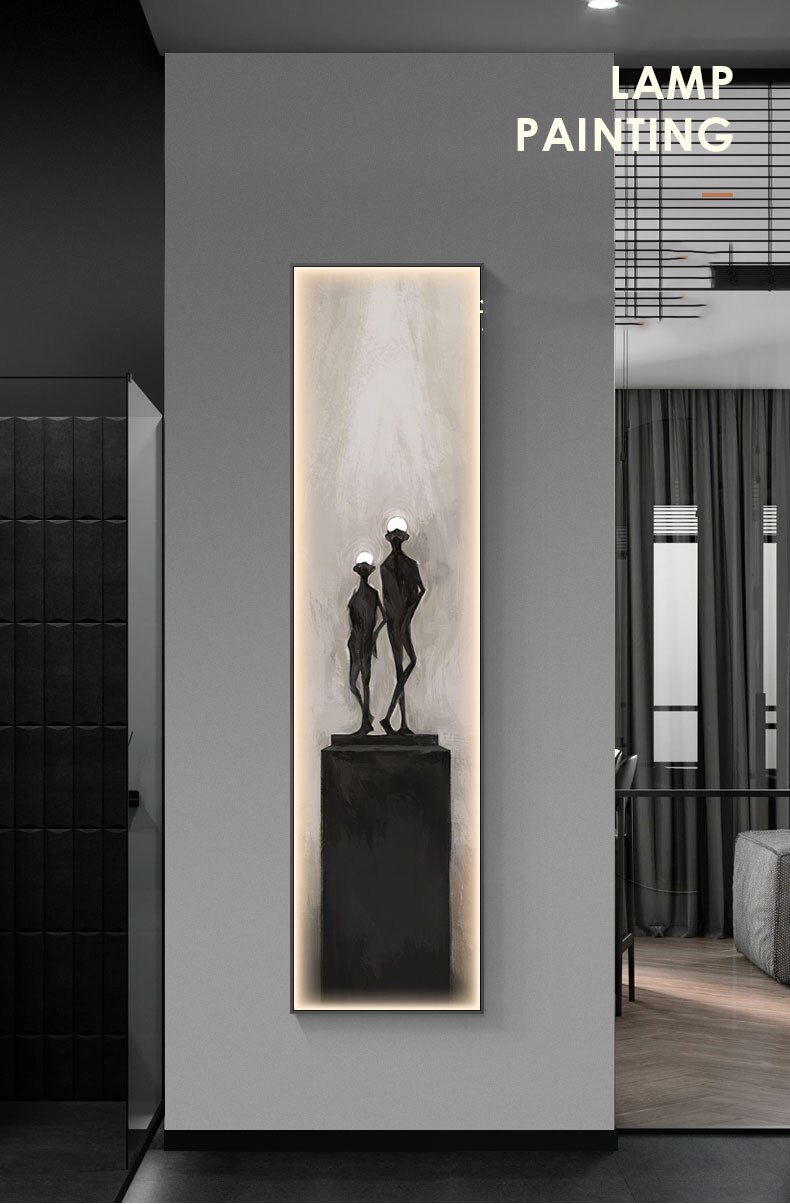 Modern Art Led Indoor Schilderen Muur Opknoping Lamp Geschikt Voor Indoor Home Slaapkamer Woonkamer Decoratie Lange Strip Vaste Lamp