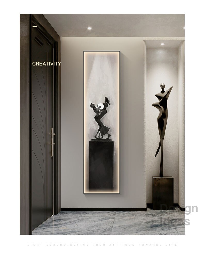 Modern Art Led Indoor Schilderen Muur Opknoping Lamp Geschikt Voor Indoor Home Slaapkamer Woonkamer Decoratie Lange Strip Vaste Lamp