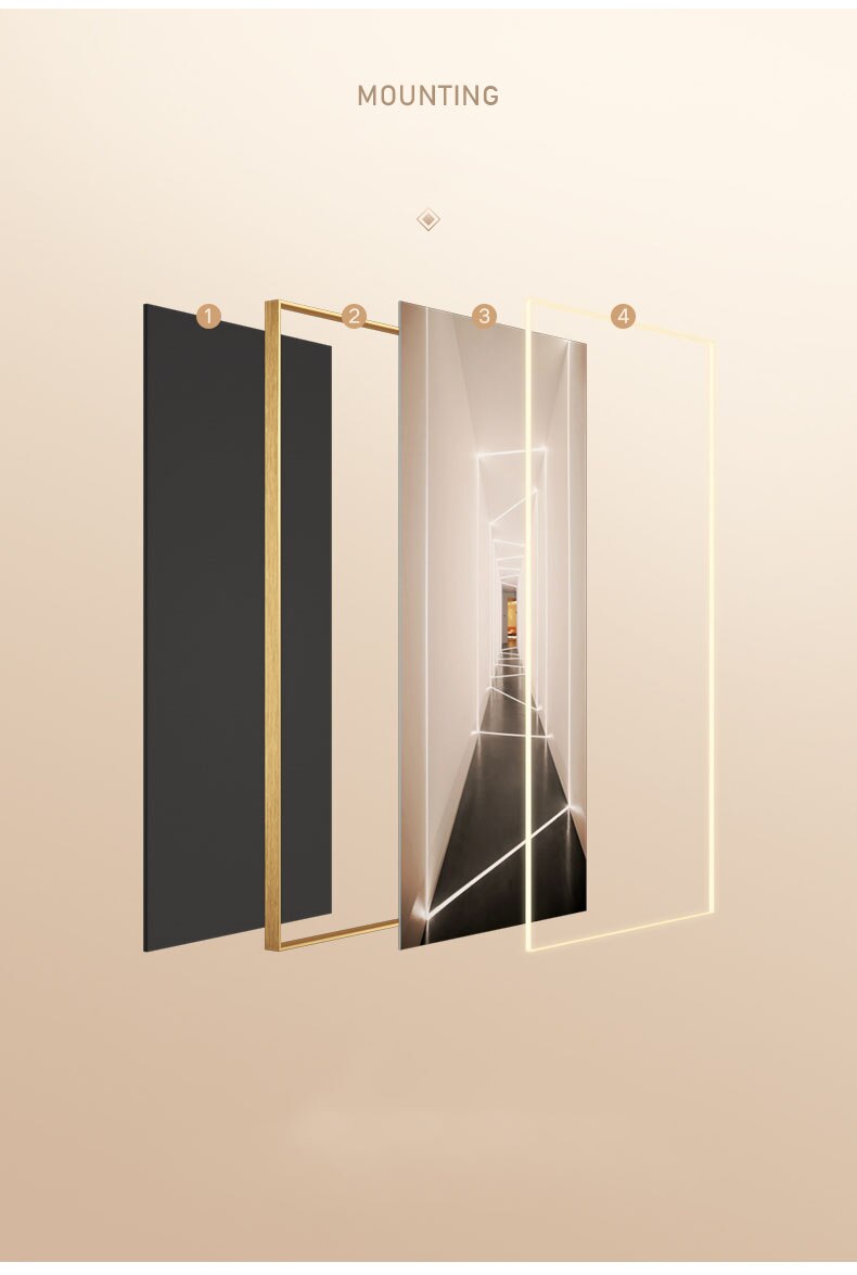 Modern Art Led Indoor Schilderen Muur Opknoping Lamp Geschikt Voor Indoor Home Slaapkamer Woonkamer Decoratie Lange Strip Vaste Lamp