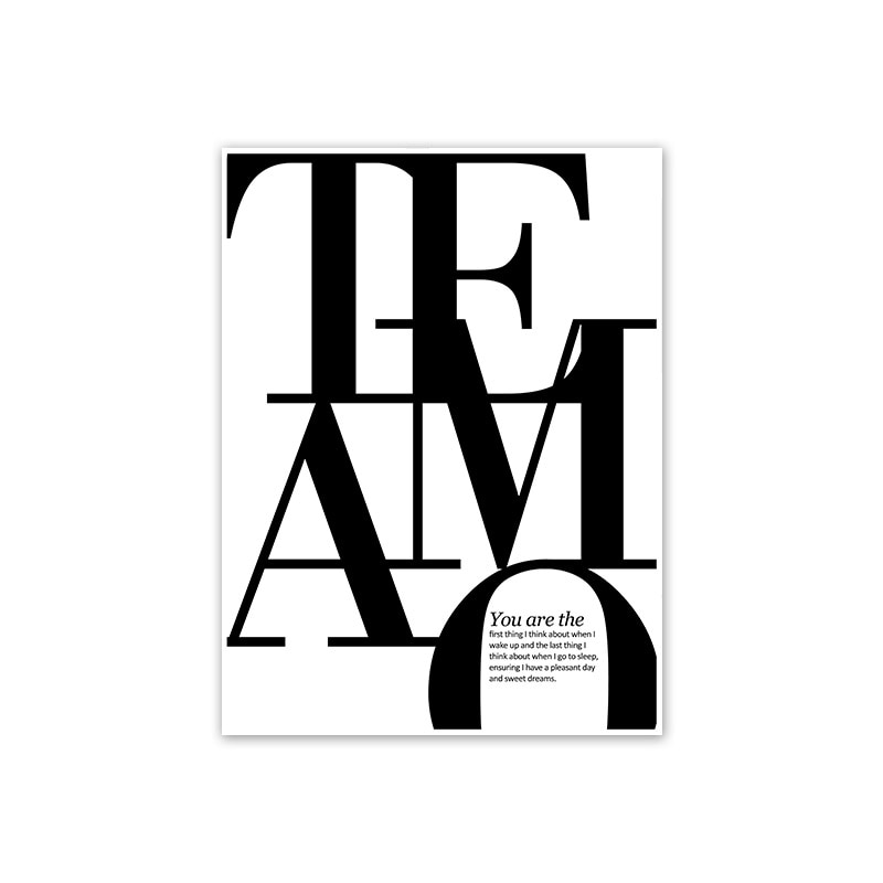 Scandinavische Stijl Liefde Poster Zwart En Wit Canvas Schilderij Amore Muur Foto 'S Voor Woonkamer Nordic Decoratie Thuis Kunst