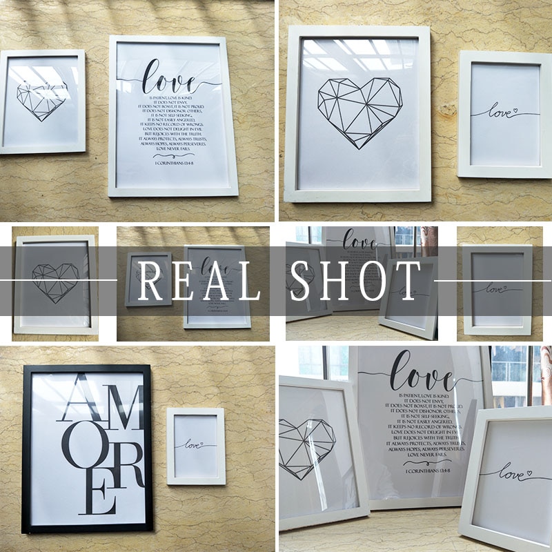 Scandinavische Stijl Liefde Poster Zwart En Wit Canvas Schilderij Amore Muur Foto 'S Voor Woonkamer Nordic Decoratie Thuis Kunst