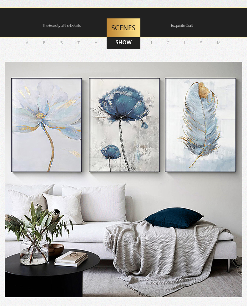 Scandinavische Bloem Canvas Art Abstract Schilderen Print Veer Decoratie Foto Voor Woonkamer Nordic Home Decor Poster