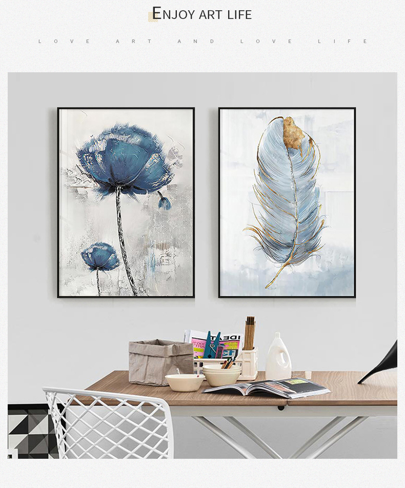 Scandinavische Bloem Canvas Art Abstract Schilderen Print Veer Decoratie Foto Voor Woonkamer Nordic Home Decor Poster