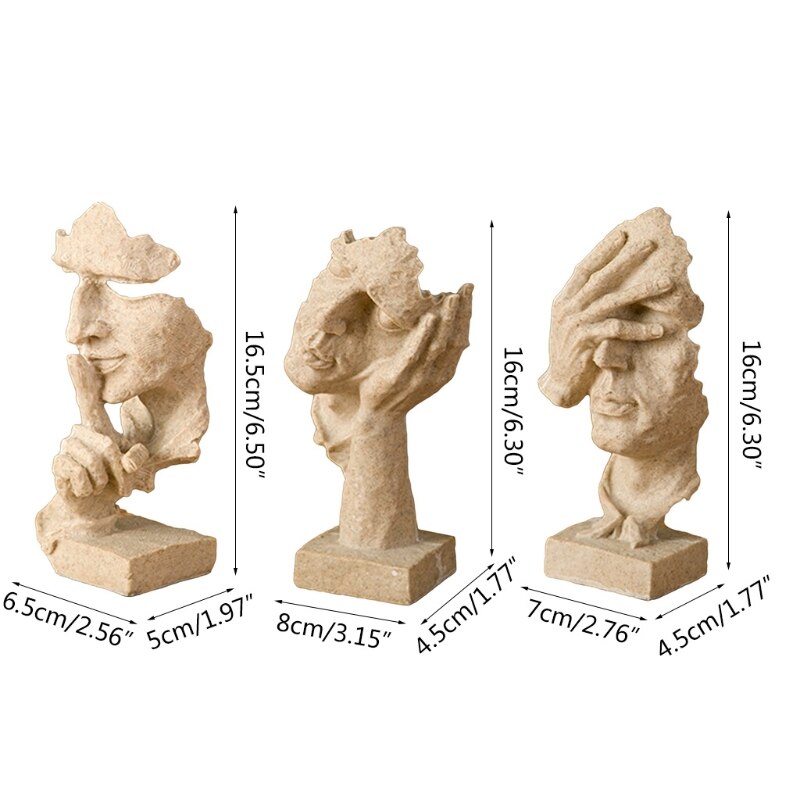 3 Pcs Standbeeld Abstracte Hars Desktop Ornamenten Sculptuur Miniatuur Beeldjes Gezicht Karakter Nordic Art Ambachten Office Home 3 Pcs Standbeeld Abstracte Hars Desktop Ornamenten Sculptuur Miniatuur Beeldjes Gezicht Karakter Nordic Art Ambachten Office Home
