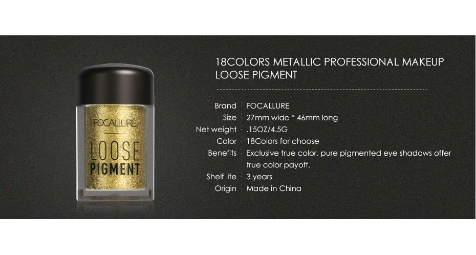 Focallure 18 Kleuren Glitter Oogschaduw Cosmetische Make-Up Diamant Lippen Losse Poeder Oogschaduw Make-Up Ogen Pigment Poeder Comestic Focallure 18 Kleuren Glitter Oogschaduw Cosmetische Make-Up Diamant Lippen Losse Poeder Oogschaduw Make-Up Ogen Pigment Poeder Comestic
