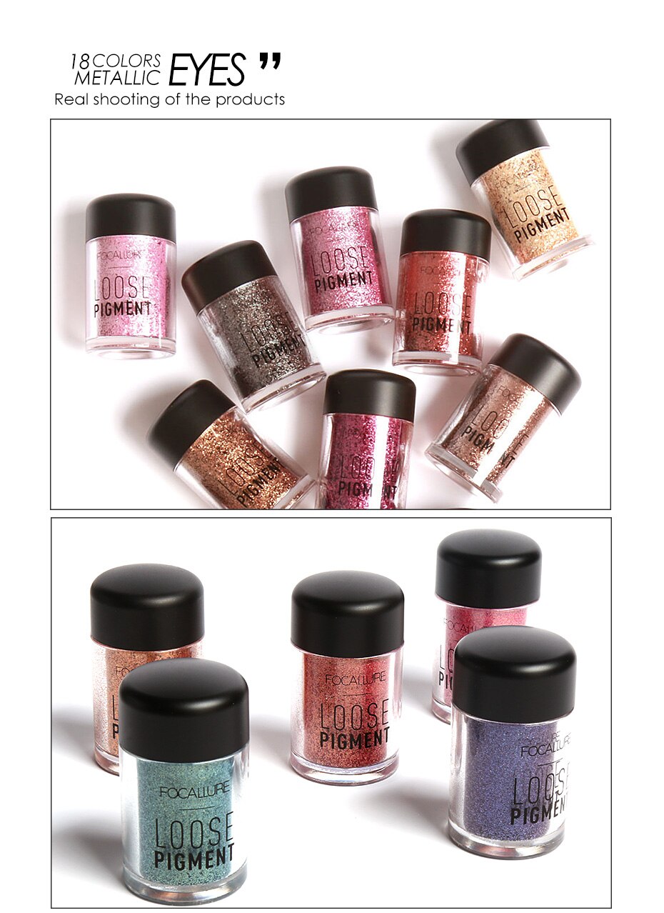 Focallure 18 Kleuren Glitter Oogschaduw Cosmetische Make-Up Diamant Lippen Losse Poeder Oogschaduw Make-Up Ogen Pigment Poeder Comestic Focallure 18 Kleuren Glitter Oogschaduw Cosmetische Make-Up Diamant Lippen Losse Poeder Oogschaduw Make-Up Ogen Pigment Poeder Comestic