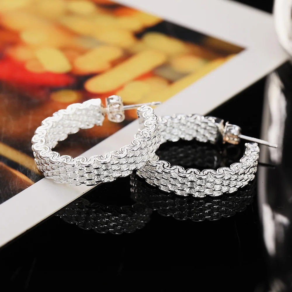 Populaire Fijne 925 Sterling Zilveren Bedels Oorknopjes Voor Vrouwen Creativiteit Kerstcadeaus Street All-Match Party Sieraden