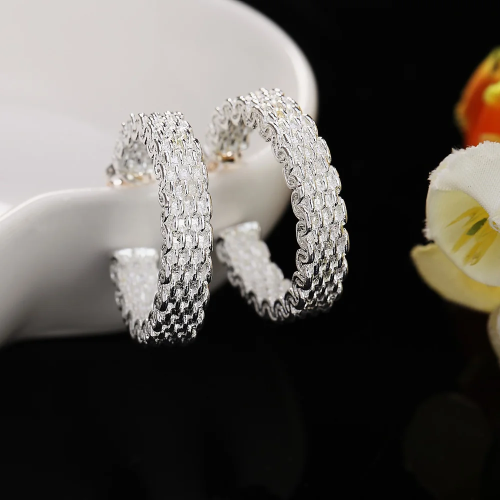 Populaire Fijne 925 Sterling Zilveren Bedels Oorknopjes Voor Vrouwen Creativiteit Kerstcadeaus Street All-Match Party Sieraden