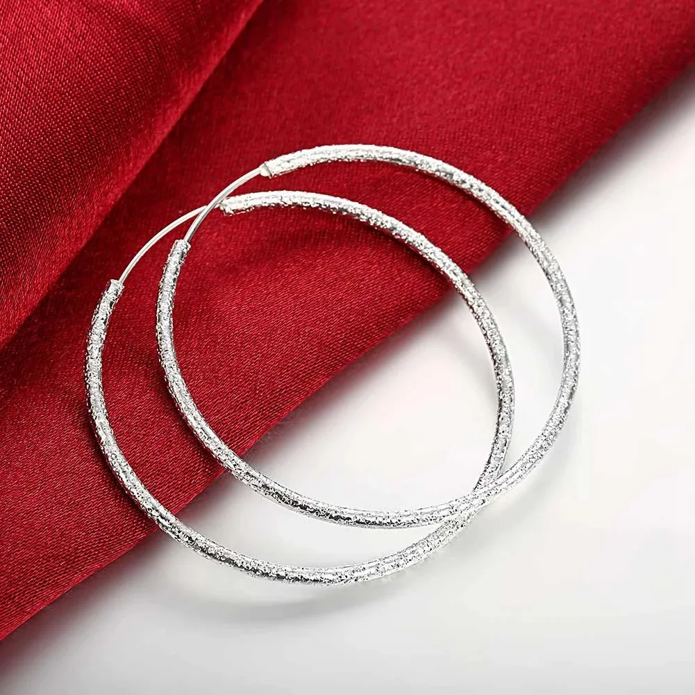 Topkwaliteit 925 Sterling Zilveren Oorbellen Eenvoudige Ronde Cirkel Oorringen Voor Vrouw Mode Bruiloft Verloving Charme Sieraden