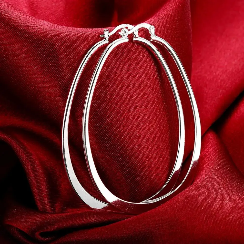 Topkwaliteit 925 Sterling Zilveren Oorbellen Eenvoudige Ronde Cirkel Oorringen Voor Vrouw Mode Bruiloft Verloving Charme Sieraden