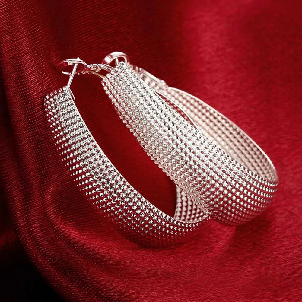 Topkwaliteit 925 Sterling Zilveren Oorbellen Eenvoudige Ronde Cirkel Oorringen Voor Vrouw Mode Bruiloft Verloving Charme Sieraden