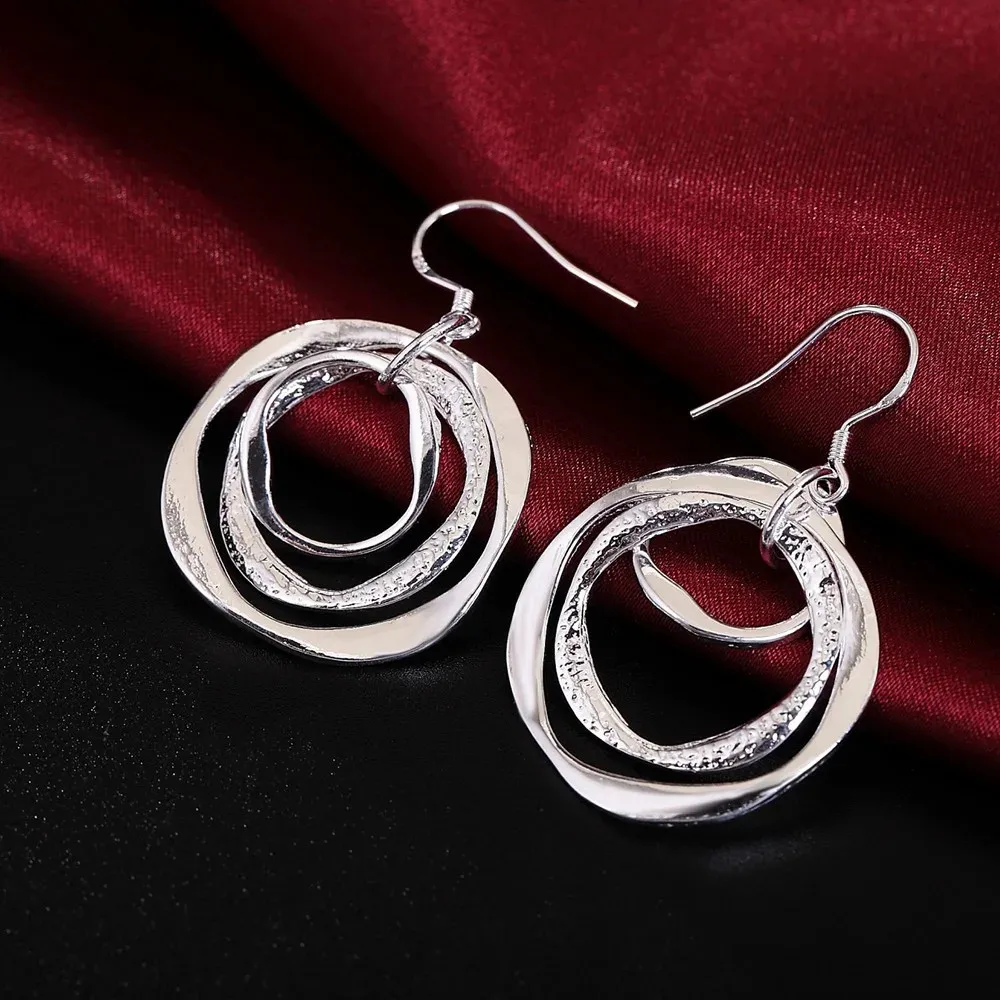 Topkwaliteit 925 Sterling Zilveren Oorbellen Eenvoudige Ronde Cirkel Oorringen Voor Vrouw Mode Bruiloft Verloving Charme Sieraden