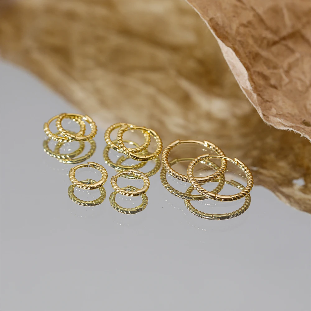 Aide 925 Sterling Zilveren Twist Cirkel Ronde Oor Bot Gesp Oorbellen Voor Vrouwen Meisje 6/7/8/13Mm Oorringen Partij Fijne Sieraden